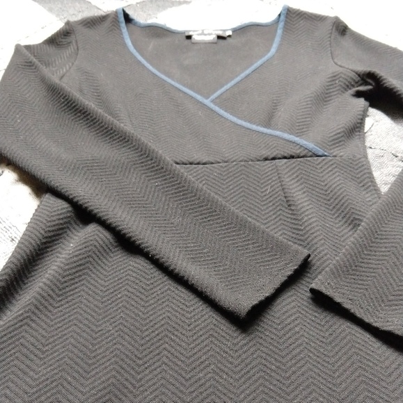 Jlee Silver Black Chevron Navy Trim Fit & Flare - Picture 3 of 4